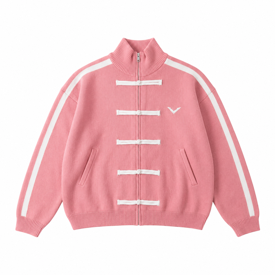 CHEONGSAM KNIT JACKET PINK