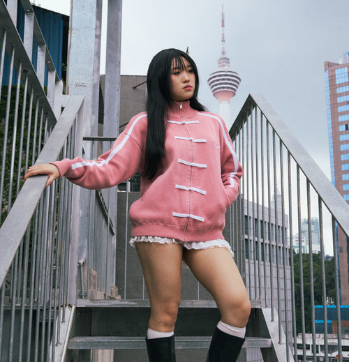 CHEONGSAM KNIT JACKET PINK