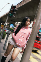 CHEONGSAM KNIT JACKET PINK