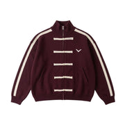 CHEONGSAM KNIT JACKET MAROON